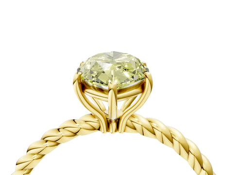 Yellow gold Fancy Yellow Marquise Cut Solitaire Twisted Band 4-Prong Ring_4