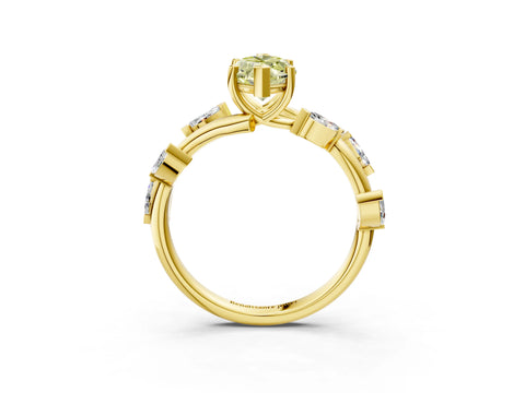 Yellow gold Fancy Yellow Marquise Cut Solitaire Twisted Band Marquise Accent Prong Setting Ring_3