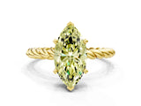 Yellow gold Fancy Yellow Marquise  Cut Solitaire Twisted Band with Four-Prong Setting_29