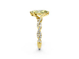 Yellow gold Fancy Yellow Marquise Cut Solitaire Twisted Pave Band with Four-Prong Setting_5