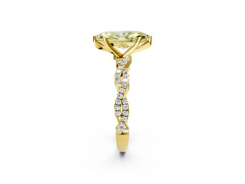 Yellow gold Fancy Yellow Marquise Cut Solitaire Twisted Pave Band with Four-Prong Setting_5