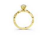 Yellow gold Fancy Yellow Marquise Cut Solitaire Twisted Pave Band with Four-Prong Setting_6