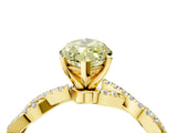Yellow gold Fancy Yellow Marquise Cut Solitaire Twisted Pave Band with Four-Prong Setting_7
