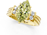 Yellow gold Fancy Yellow Marquise  Cut Three-Stone Channel Set Ring with Bar Prongs_1