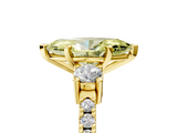 Yellow gold Fancy Yellow Marquise  Cut Three-Stone Diamond Pavé Band with Prong Setting_5