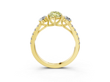 Yellow gold Fancy Yellow Marquise  Cut Three-Stone Diamond Pave Band with Prong Setting_20