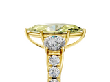 Yellow gold Fancy Yellow Marquise  Cut Three-Stone Diamond Pave Band with Prong Setting_22