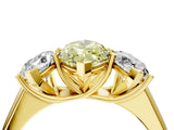 Yellow gold Fancy Yellow Marquise Cut Three-Stone Diamond Ring with Prong Setting on a Classic Band_16