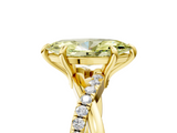 Yellow gold Fancy Yellow Marquise  Cut Twist Band Solitaire Diamond Ring with Pavé Setting_8