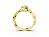 Yellow gold Fancy Yellow Marquise  Cut Twisted Pavé Band Solitaire Ring with Four-Prong Setting_3