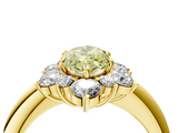 Yellow gold Fancy Yellow Marquise  Diamond Cluster Halo Ring with Solitaire Band and Four-Prong Setting_4