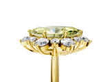 Yellow gold Fancy Yellow Marquise  Diamond Cluster Halo Ring with Solitaire Band and Four-Prong Setting_5
