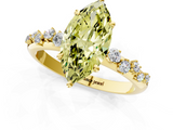 Yellow gold Fancy Yellow Marquise  Diamond Cluster Prong-Set Solitaire Ring_1