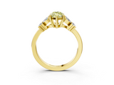 Yellow gold Fancy Yellow Marquise  Diamond Floral Cluster Ring with Solitaire Band and Prong Setting_3