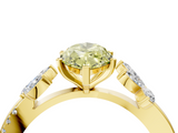 Yellow gold Fancy Yellow Marquise  Diamond Floral Vine Solitaire Engagement Ring_4