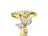 Yellow gold Fancy Yellow Marquise  Diamond Floral Vine Solitaire Engagement Ring_5