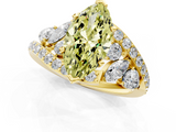 Yellow gold Fancy Yellow Marquise  Diamond Halo Ring with Marquise and Pavé Band in Prong Setting_1