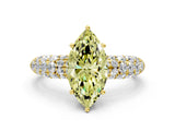 Yellow gold Fancy Yellow Marquise  Diamond Pavé Band Solitaire Ring with Four-Prong Setting_51