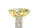 Yellow gold Fancy Yellow Marquise  Diamond Pavé Band Solitaire Ring with Four-Prong Setting_56
