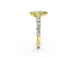 Yellow gold Fancy Yellow Marquise  Diamond Pavé Band Solitaire with Four-Prong Setting_2