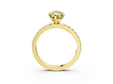 Yellow gold Fancy Yellow Marquise  Diamond Pavé Band Solitaire with Four-Prong Setting_3