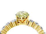 Yellow gold Fancy Yellow Marquise  Diamond Pavé Band Solitaire with Four-Prong Setting_4
