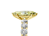 Yellow gold Fancy Yellow Marquise  Diamond Pavé Band Solitaire with Four-Prong Setting_5