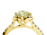Yellow gold Fancy Yellow Marquise  Diamond Pave Band with Floral Prong Setting_31