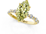 Yellow gold Fancy Yellow Marquise  Diamond Prong Set Engagement Ring with Pave Band_1