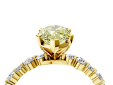 Yellow gold Fancy Yellow Marquise  Diamond Prong Set Engagement Ring with Pave Band_4