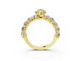Yellow gold Fancy Yellow Marquise  Diamond Prong Setting with Side Stones on a Pave Band_3