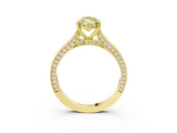Yellow gold Fancy Yellow Marquise  Diamond Solitaire with Pave Band and Six-Prong Setting_3