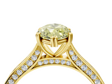 Yellow gold Fancy Yellow Marquise  Diamond Solitaire with Pave Band and Six-Prong Setting_4