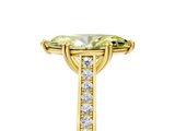 Yellow gold Fancy Yellow Marquise  Diamond Solitaire with Pave Band and Six-Prong Setting_5