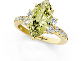 Yellow gold Fancy Yellow Marquise  Diamond Three-Stone Pave Band with Four-Prong Setting_1