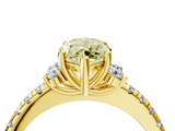 Yellow gold Fancy Yellow Marquise  Diamond Three-Stone Pave Band with Four-Prong Setting_4