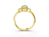 Yellow gold Fancy Yellow Marquise  Diamond Three-Stone Ring with Trapezoid Side Stones and Prong Setting_3