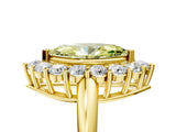 Yellow gold Fancy Yellow Marquise  Halo Cluster Diamond Engagement Ring with Prong Setting and Polished Band_26