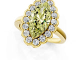 Yellow gold Fancy Yellow Marquise  Halo Cluster Diamond Engagement Ring with Solitaire Band and Prong Setting_53