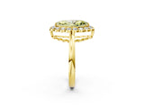 Yellow gold Fancy Yellow Marquise  Halo Cluster Diamond Engagement Ring with Solitaire Band and Prong Setting_54