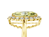 Yellow gold Fancy Yellow Marquise  Halo Cluster Diamond Engagement Ring with Solitaire Band and Prong Setting_57
