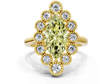 Yellow gold Fancy Yellow Marquise  Halo Diamond Cluster Engagement Ring with Milgrain Bezel Setting and Solitaire Band_39