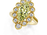 Yellow gold Fancy Yellow Marquise  Halo Diamond Cluster Engagement Ring with Milgrain Bezel Setting and Solitaire Band_40