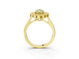 Yellow gold Fancy Yellow Marquise  Halo Diamond Cluster Engagement Ring with Milgrain Bezel Setting and Solitaire Band_42