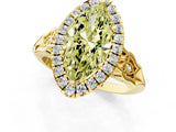 Yellow gold Fancy Yellow Marquise  Halo Diamond Engagement Ring with Filigree Band and Four-Prong Setting_82