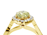 Yellow gold Fancy Yellow Marquise  Halo Diamond Engagement Ring with Filigree Band and Four-Prong Setting_85