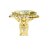 Yellow gold Fancy Yellow Marquise  Halo Diamond Engagement Ring with Filigree Band and Four-Prong Setting_86