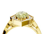 Yellow gold Fancy Yellow Marquise  Halo Diamond Engagement Ring with Milgrain Band and Four-Prong Setting_22