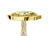 Yellow gold Fancy Yellow Marquise  Halo Diamond Engagement Ring with Milgrain Band and Four-Prong Setting_23