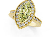 Yellow gold Fancy Yellow Marquise  Halo Diamond Engagement Ring with Milgrain Pave Band and Four-Prong Setting_13